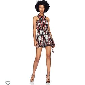 Bcbgmaxazria Women's Printed Halter Romper